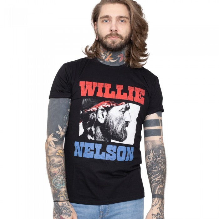 Front - Willie Nelson Unisex Adult Stare Cotton T-Shirt