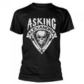 Front - Asking Alexandria Unisex Adult Skull Shield Cotton T-Shirt