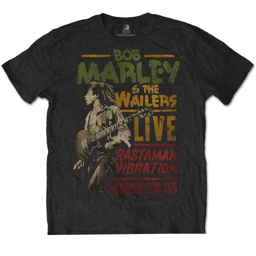 Front - Bob Marley Unisex Adult Rastaman Vibration Tour 1976 Cotton T-Shirt