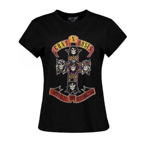 Front - Guns N Roses Womens/Ladies Appetite For Destruction T-Shirt