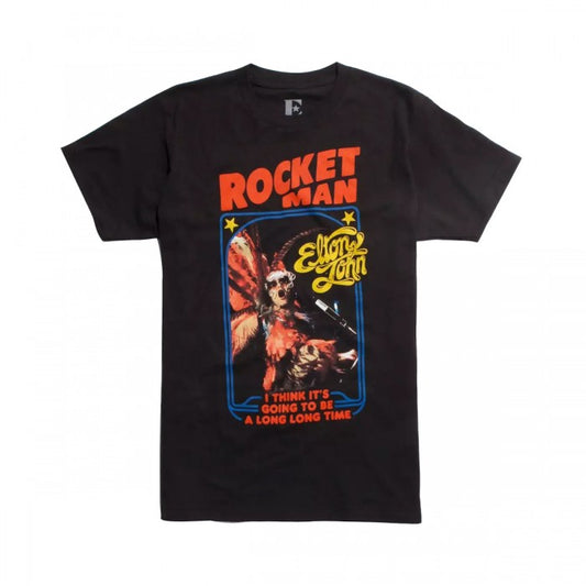 Front - Elton John Unisex Adult Rocket Man Feathersuit Cotton T-Shirt