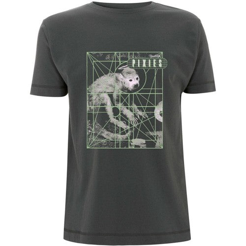 Front - Pixies Unisex Adult Monkey Grid Cotton T-Shirt