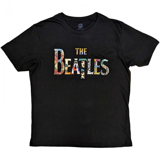 Front - The Beatles Unisex Adult Treatment Logo Cotton T-Shirt