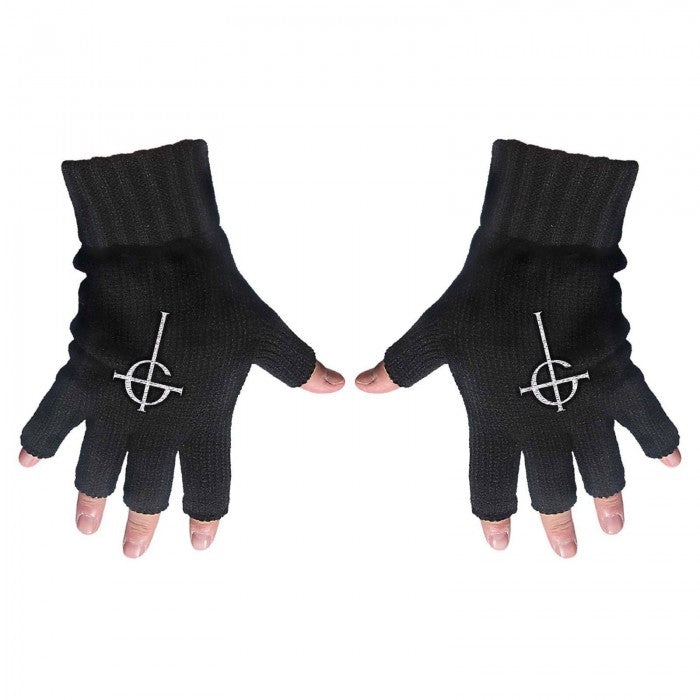 Front - Ghost Unisex Adult Ghost Cross Fingerless Gloves