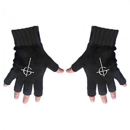 Front - Ghost Unisex Adult Ghost Cross Fingerless Gloves