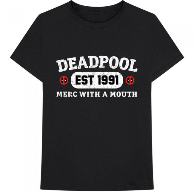 Front - Deadpool Unisex Adult Merc With A Mouth Cotton T-Shirt