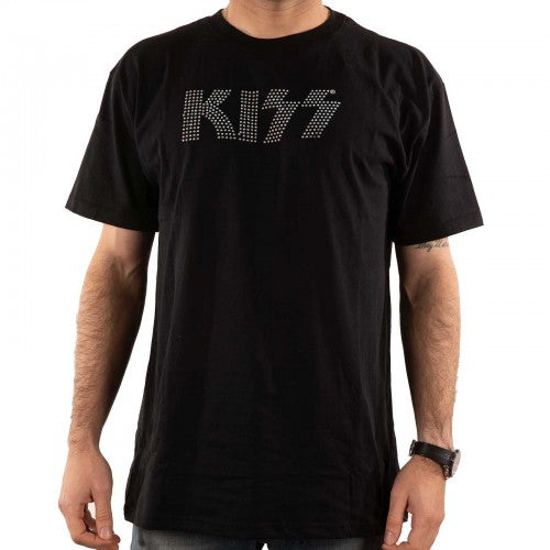 Front - Kiss Unisex Adult Diamante Logo T-Shirt