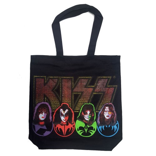 Front - Kiss Faces Cotton Logo Tote Bag