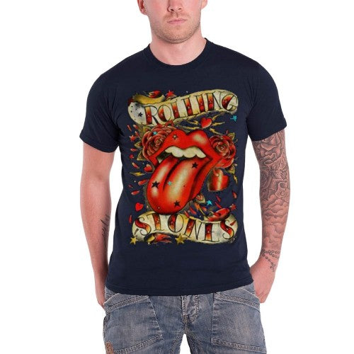 Front - The Rolling Stones Unisex Adult Tongue & Stars Cotton T-Shirt