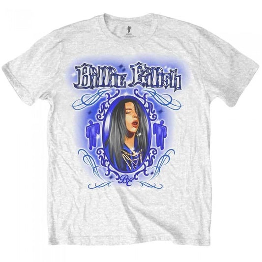 Front - Billie Eilish Unisex Adult Airbrush Photograph Cotton T-Shirt