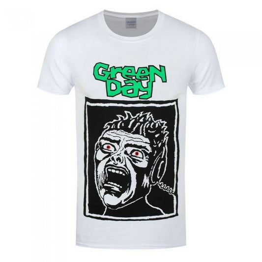 Front - Green Day Unisex Adult Screaming Face T-Shirt