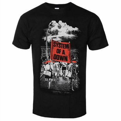 Front - System Of A Down Unisex Adult Banner Marches T-Shirt