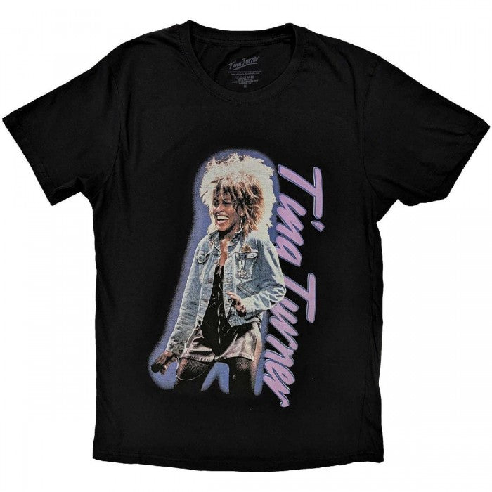 Front - Tina Turner Unisex Adult Vertical Logo Cotton T-Shirt