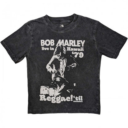 Front - Bob Marley Childrens/Kids Hawaii Snow Washed T-Shirt