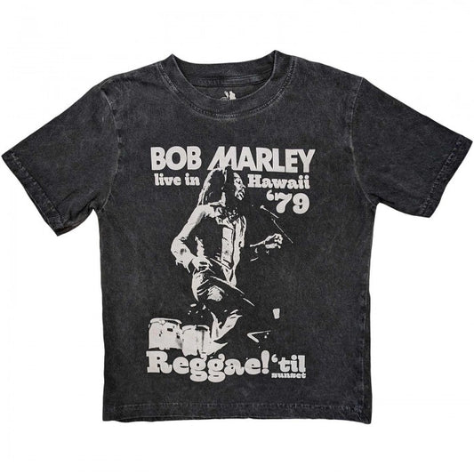 Front - Bob Marley Childrens/Kids Hawaii Snow Washed T-Shirt
