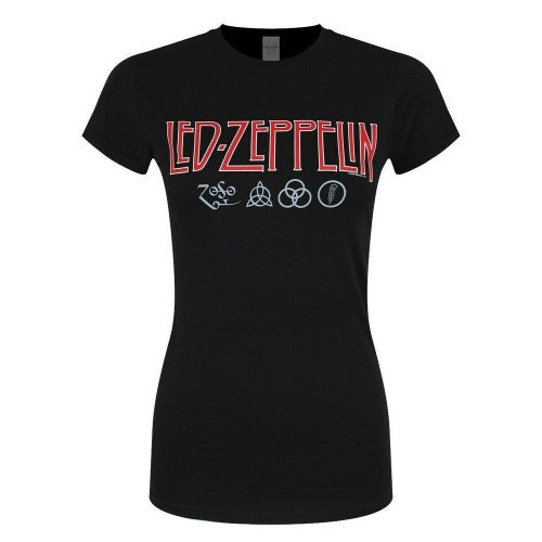 Front - Led Zeppelin Womens/Ladies Symbols Logo T-Shirt