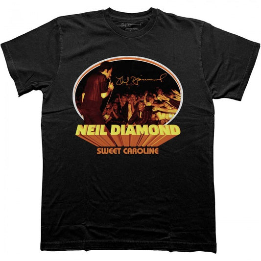 Front - Neil Diamond Unisex Adult Sweet Caroline Oval T-Shirt