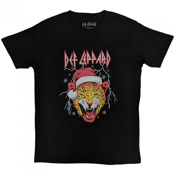 Front - Def Leppard Unisex Adult Leopard Holiday T-Shirt