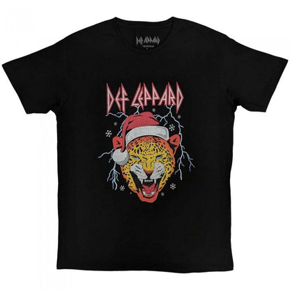 Front - Def Leppard Unisex Adult Leopard Holiday T-Shirt