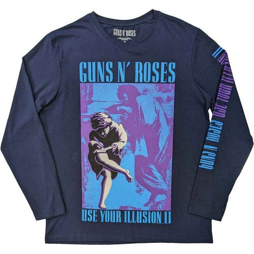 Front - Guns N Roses Unisex Adult Get In The Ring Tour 1991-1992 Long-Sleeved T-Shirt