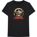 Front - Captain Marvel Unisex Adult Star Cotton Logo T-Shirt