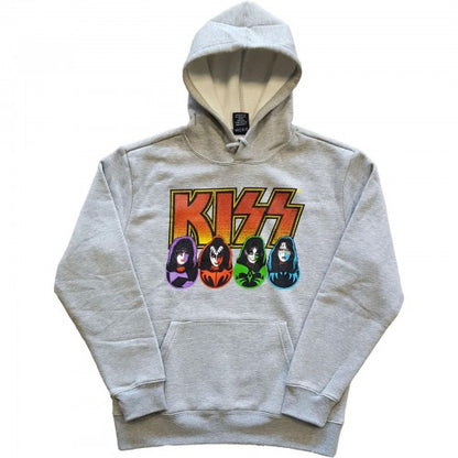 Front - Kiss Unisex Adult Logo, Faces & Icons Hoodie
