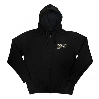 Front - Tupac Shakur Unisex Adult Crown Seal Full Zip Hoodie