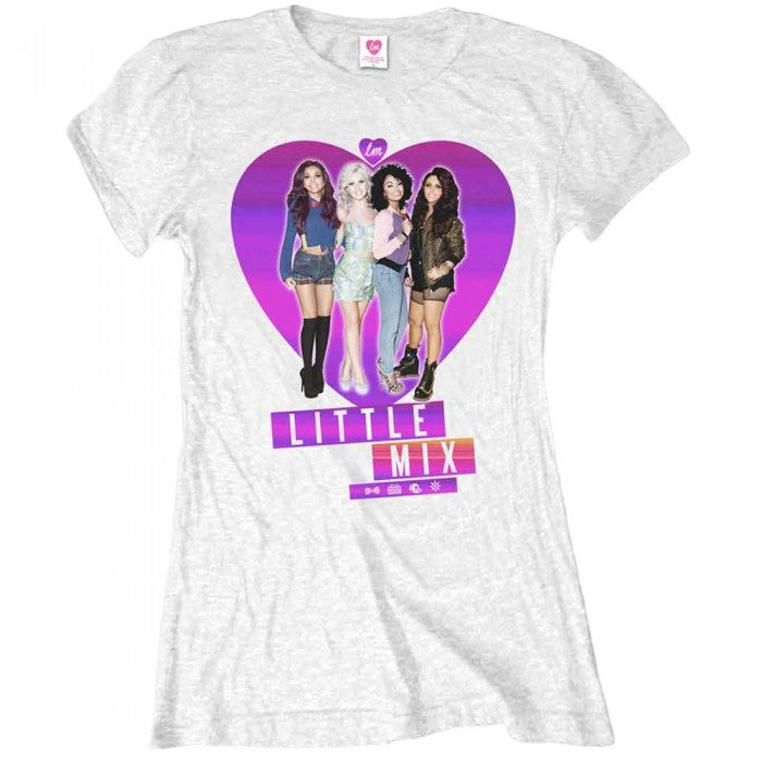Front - Little Mix Womens/Ladies Gradient Heart Cotton T-Shirt