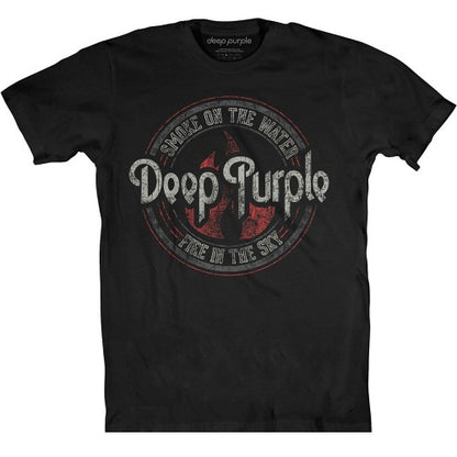 Front - Deep Purple Unisex Adult Smoke Circle Cotton T-Shirt