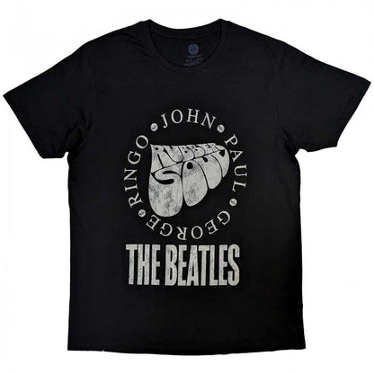 Front - The Beatles Unisex Adult Rubber Soul Names Cotton T-Shirt