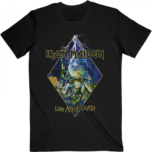 Front - Iron Maiden Unisex Adult Live After Death Diamond T-Shirt