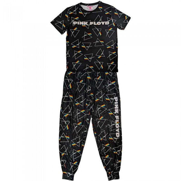 Front - Pink Floyd Unisex Adult Repeat Logo Pyjama Set