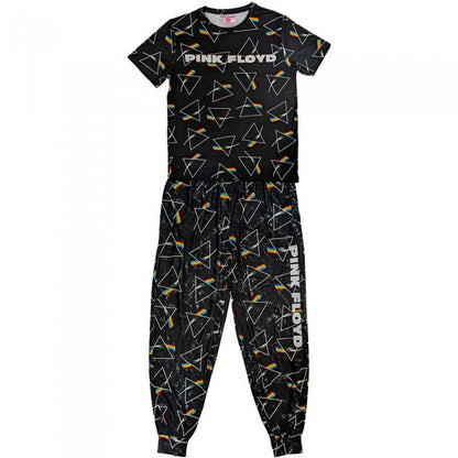 Front - Pink Floyd Unisex Adult Repeat Logo Pyjama Set