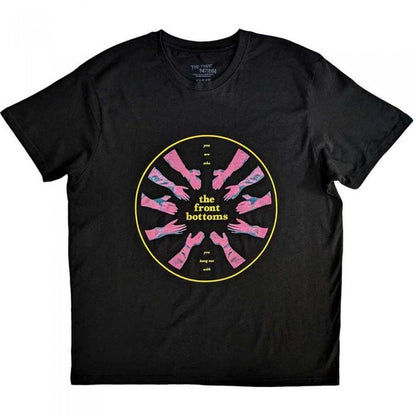 Front - The Front Bottoms Unisex Adult Circle Hands T-Shirt
