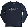 Front - Queen Unisex Adult Rainbow Crest Long-Sleeved T-Shirt