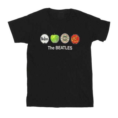 Front - The Beatles Unisex Adult Apple And Drums Cotton T-Shirt