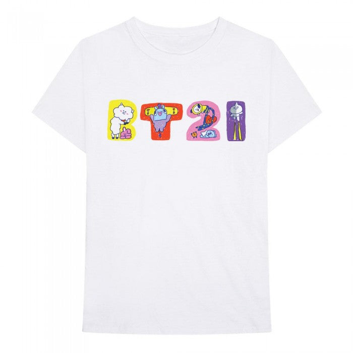 Front - BT21 Unisex Adult Doodle Cotton T-Shirt