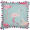 Front - Riva Home Flamingo Pom Pom Edged Square Cushion Cover