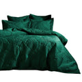 Front - Paoletti Palmeria Velvet Quilted Duvet Cover Set