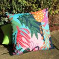 Multicoloured - Pack Shot - Furn Coralina Floral Outdoor Cushion Cover