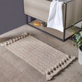 Natural - Back - Furn Tassel Ribbed Bath Mat