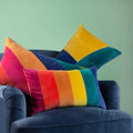 Emerald Green-Ochre Yellow-Navy - Lifestyle - Furn Morella Abstract Cushion Cover