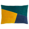 Emerald Green-Ochre Yellow-Navy - Front - Furn Morella Abstract Cushion Cover