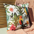 Teal-Multicoloured - Lifestyle - Evans Lichfield Parrot Outdoor Cushion Cover