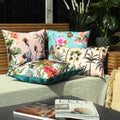 Teal-Multicoloured - Pack Shot - Evans Lichfield Parrot Outdoor Cushion Cover