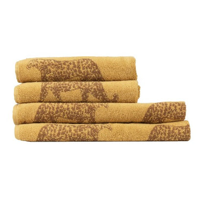 Front - Furn Leopard Jacquard Bath Towel