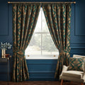 Front - Paoletti Shiraz Traditional Jacquard Pencil Pleat Curtains