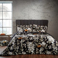 Front - Edinburgh Lavish Contrast Piping Sateen Floral Duvet Cover Set