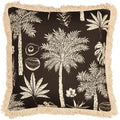Front - Paoletti Colonial Fringed Palm Tree Cushion Cover