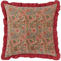 Front - Paoletti Haven Cotton Velvet Floral Cushion Cover